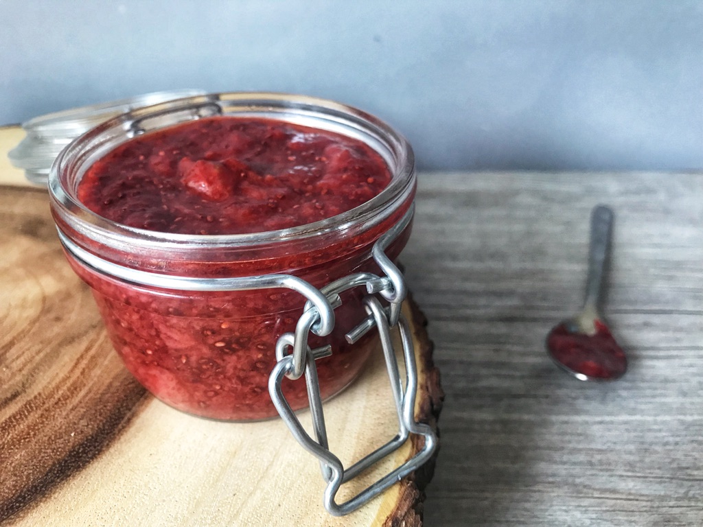 Homemade Strawberry Jam With Chia Seeds