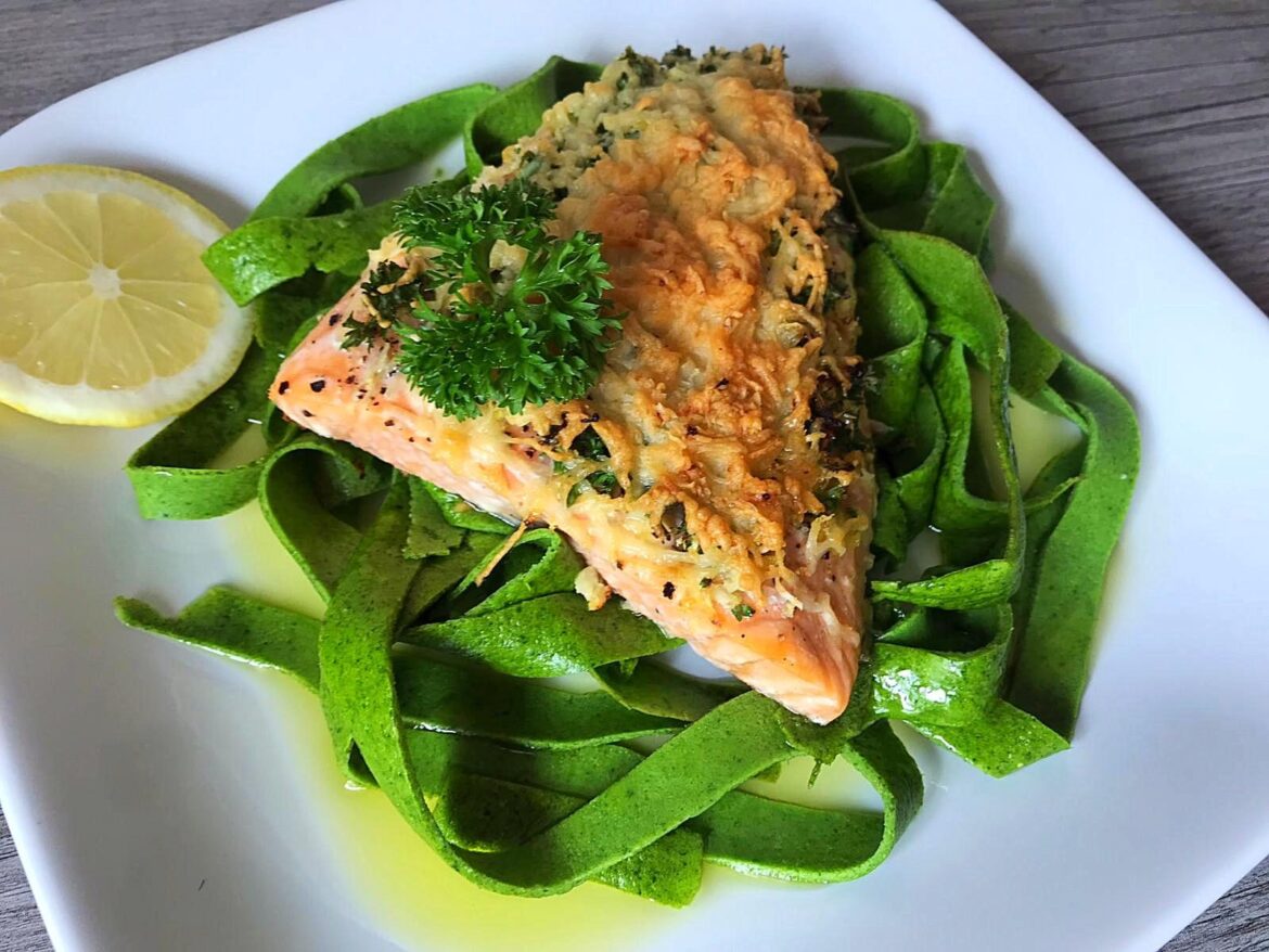 Salmon with lemon parmesan crust